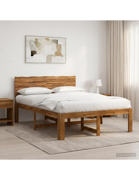 Letto matrimoniale con testiera ROSTOCK Naturale 135 x 190 cm