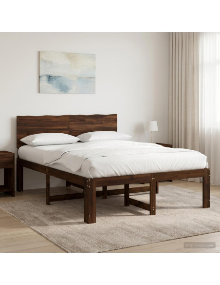 Letto matrimoniale con testiera ROSTOCK Marrone Scuro
