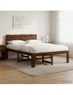 Letto matrimoniale con testiera ROSTOCK Marrone Scuro