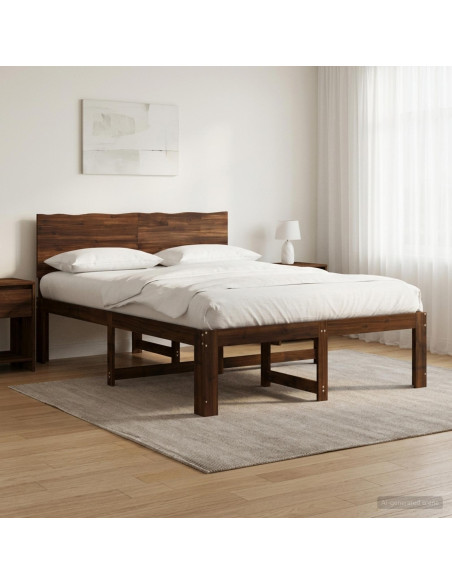 Letto matrimoniale con testiera ROSTOCK Marrone Scuro