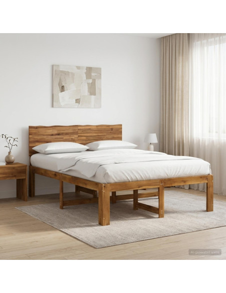 Letto matrimoniale con testiera ROSTOCK Naturale 140 x 200 cm