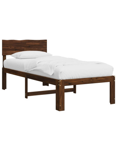 Letto Singolo con Testiera ROSTOCK Marrone Scuro 80 x 200 cm