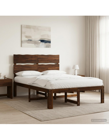 Letto matrimoniale con testiera ROSTOCK Marrone Scuro