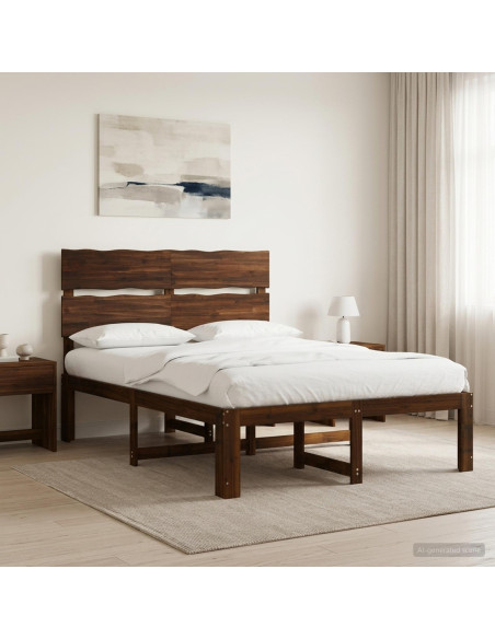 Letto matrimoniale con testiera ROSTOCK Marrone Scuro