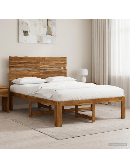 Letto matrimoniale con testiera ROSTOCK Naturale 140 x 200 cm