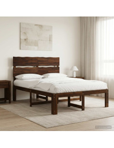 Letto matrimoniale con testiera ROSTOCK Marrone Scuro
