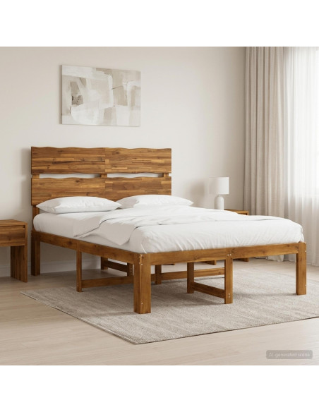 Letto matrimoniale con testiera ROSTOCK Naturale 150 x 200 cm