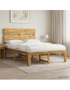 Letto matrimoniale con testiera ROSTOCK Bianco 150 x 200 cm