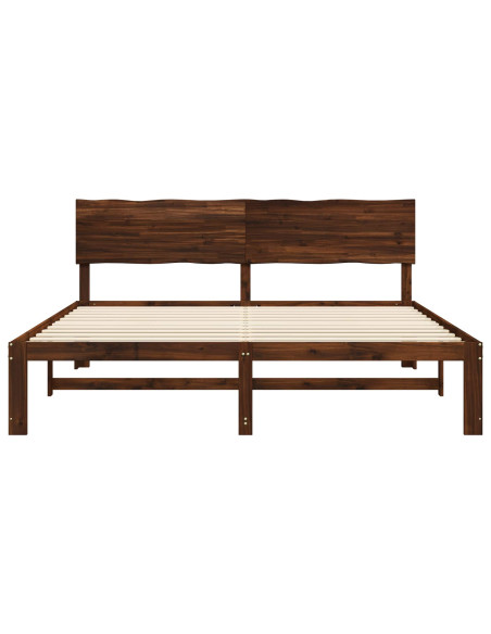 Letto matrimoniale con testiera ROSTOCK Marrone Scuro