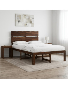 Letto matrimoniale con testiera ROSTOCK Marrone Scuro