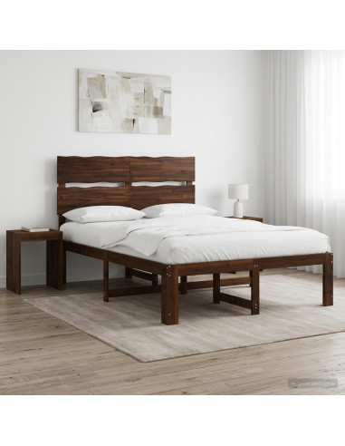 Letto matrimoniale con testiera ROSTOCK Marrone Scuro