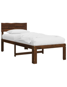 Letto Singolo con Testiera ROSTOCK Marrone Scuro 90 x 200 cm 2