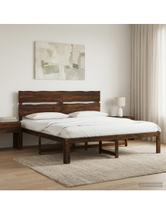 Letto matrimoniale con testiera ROSTOCK Marrone Scuro