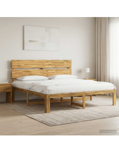 Letto matrimoniale con testiera ROSTOCK Bianco 200 x 200 cm