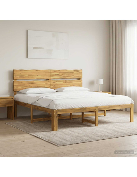 Letto matrimoniale con testiera ROSTOCK Bianco 200 x 200 cm