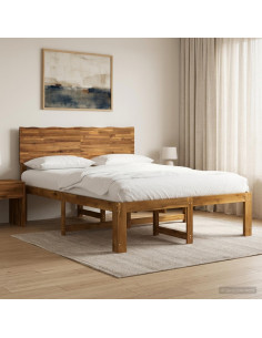 Letto matrimoniale con testiera ROSTOCK Naturale 137 x 190 cm