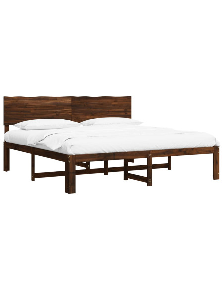 Letto matrimoniale con testiera ROSTOCK Marrone Scuro