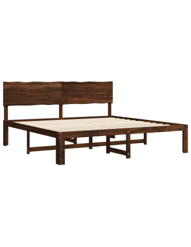 Letto matrimoniale con testiera ROSTOCK Marrone Scuro