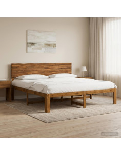 Letto matrimoniale con testiera ROSTOCK Naturale 193 x 203 cm