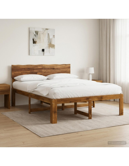Letto matrimoniale con testiera ROSTOCK Naturale 152 x 203 cm
