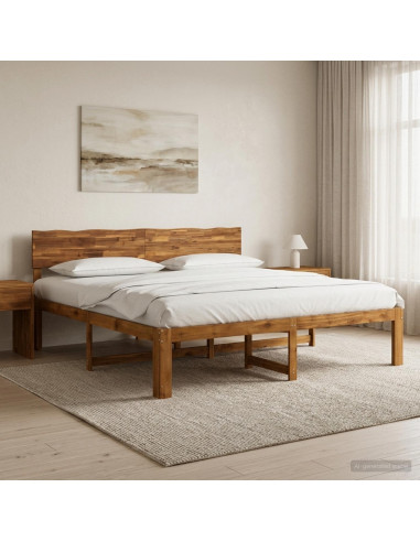 Letto matrimoniale con testiera ROSTOCK Naturale 193 x 203 cm