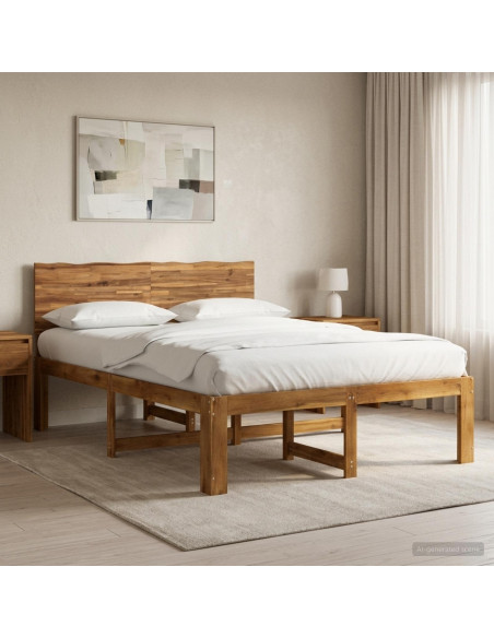 Letto matrimoniale con testiera ROSTOCK Naturale 152 x 203 cm