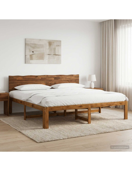 Letto matrimoniale con testiera ROSTOCK Naturale 193 x 203 cm