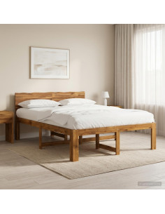 Letto matrimoniale con testiera ROSTOCK Naturale 152 x 203 cm