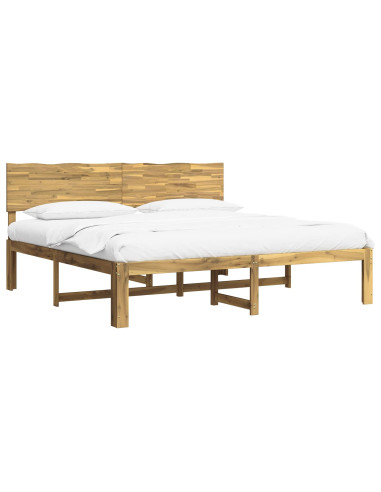 Letto matrimoniale con testiera ROSTOCK Bianco 200 x 200 cm