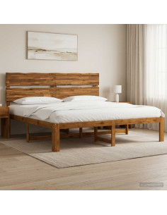 Letto matrimoniale con testiera ROSTOCK Naturale 193 x 203 cm