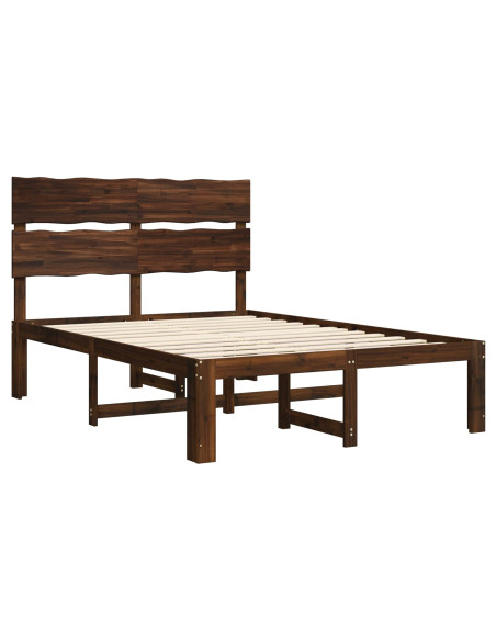 Letto matrimoniale con testiera ROSTOCK Marrone Scuro