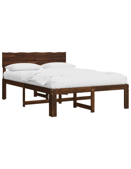 Letto matrimoniale con testiera ROSTOCK Marrone Scuro
