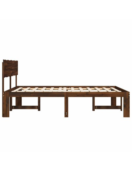 Letto matrimoniale con testiera ROSTOCK Marrone Scuro