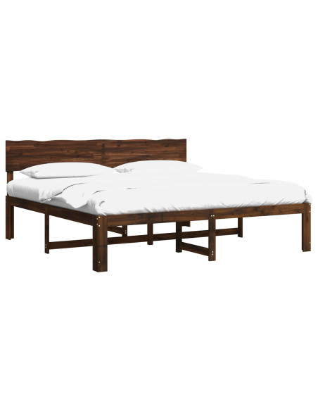 Letto matrimoniale con testiera ROSTOCK Marrone Scuro
