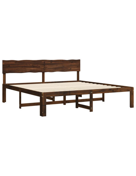 Letto matrimoniale con testiera ROSTOCK Marrone Scuro