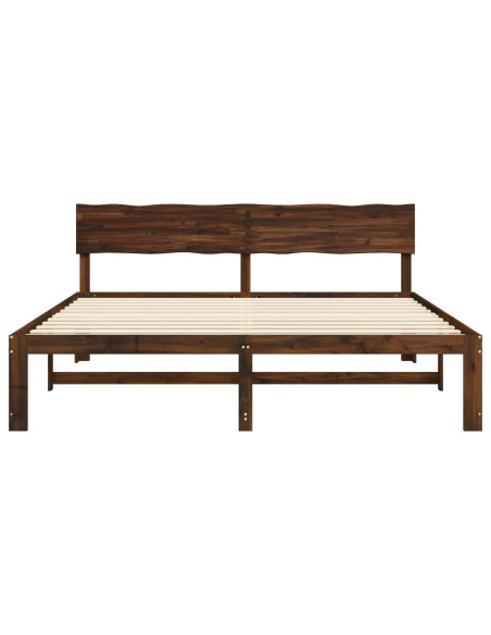Letto matrimoniale con testiera ROSTOCK Marrone Scuro