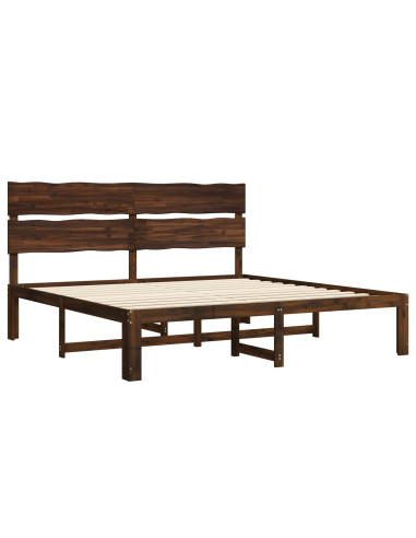 Letto matrimoniale con testiera ROSTOCK Marrone Scuro