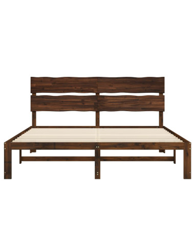 Letto matrimoniale con testiera ROSTOCK Marrone Scuro