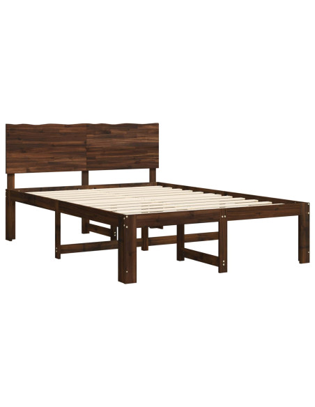 Letto matrimoniale con testiera ROSTOCK Marrone Scuro