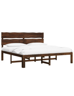Letto matrimoniale con testiera ROSTOCK Marrone Scuro 2