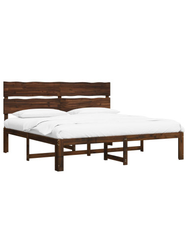 Letto matrimoniale con testiera ROSTOCK Marrone Scuro