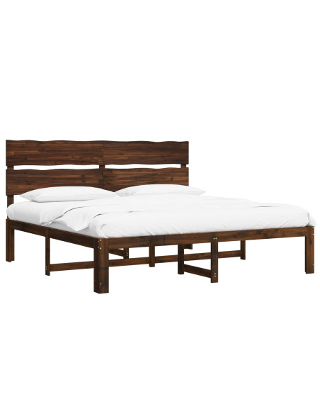 Letto matrimoniale con testiera ROSTOCK Marrone Scuro