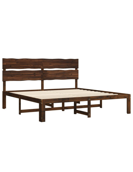 Letto matrimoniale con testiera ROSTOCK Marrone Scuro