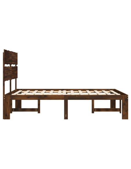 Letto matrimoniale con testiera ROSTOCK Marrone Scuro