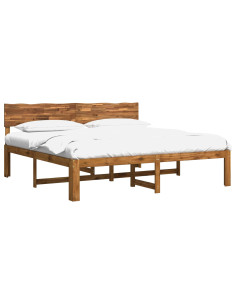 Letto matrimoniale con testiera ROSTOCK Naturale 193 x 203 cm 2