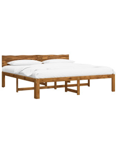 Letto matrimoniale con testiera ROSTOCK Naturale 193 x 203 cm 2