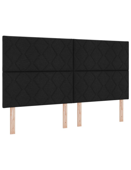 Letto box spring con materasso Nero 180 x 200 cm Tessuto