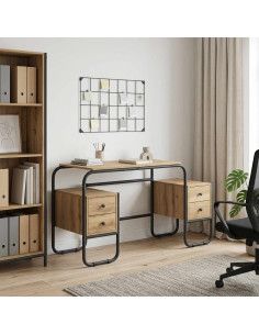 Scrivania con Spazio di Archiviazione Rovere Artigianale
