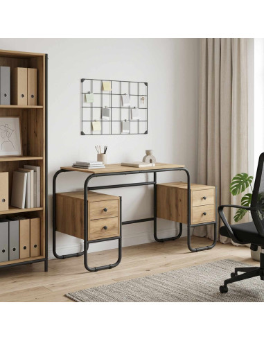 Scrivania con Spazio di Archiviazione Rovere Artigianale