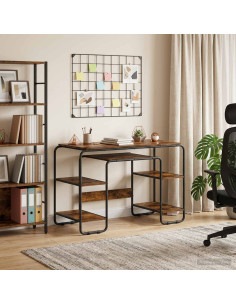 Scrivania con Spazio di Archiviazione Rovere Fumo
